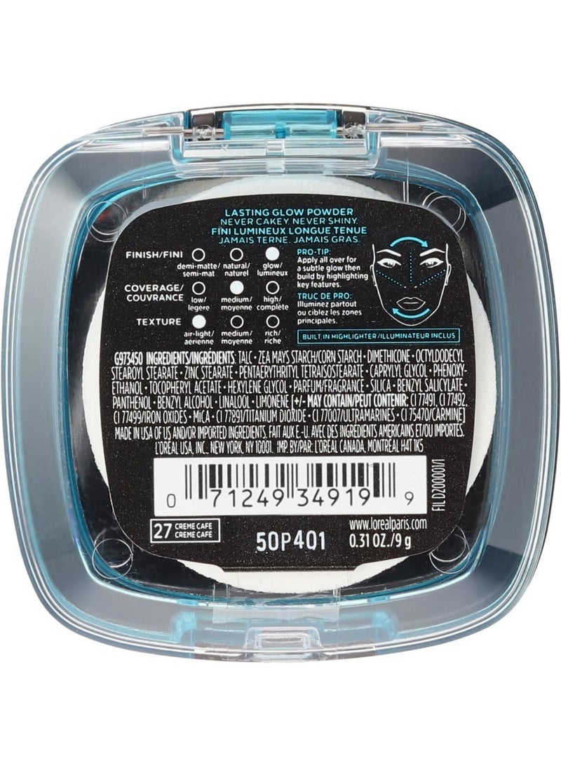 لوريال باريس بودرة مضغوطة إنفاليبل برو جلو، كريمي - 27 كافيه - Image 4